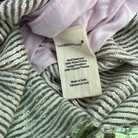 NWT LoveShackFancy Grand Scoop Neck Ombre Sequin Maxi Dress Lilac Leaves Mermaid - Picture 4 of 8